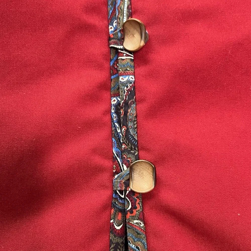 Vtg Patchwork Asian Traditional Red Reversible Pa… - image 6